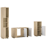 Bathroom Cabinet Set 3 pcs Sonoma Oak Engineered Wood