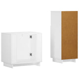 Bathroom Cabinet Set 2 pcs White Engineered Wood