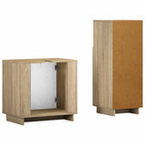 Bathroom Cabinet Set 2 pcs Sonoma Oak Engineered Wood