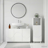 Bathroom Cabinet Set 2 pcs White Engineered Wood