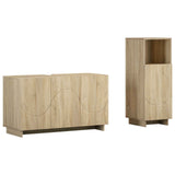 Bathroom Cabinet Set 2 pcs Sonoma Oak Engineered Wood