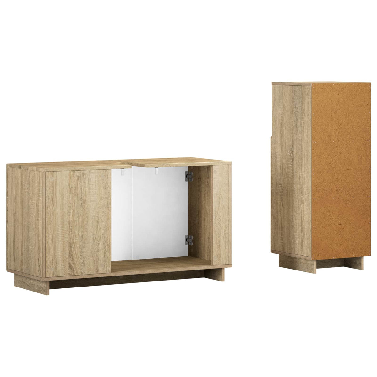 Bathroom Cabinet Set 2 pcs Sonoma Oak Engineered Wood
