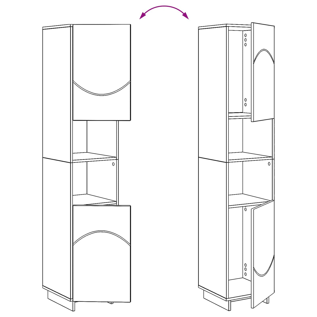 Bathroom Cabinet Set 2 pcs White Engineered Wood