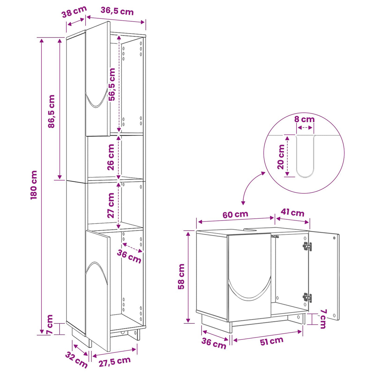 Bathroom Cabinet Set 2 pcs Sonoma Oak Engineered Wood