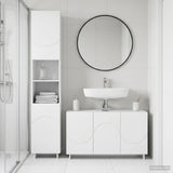 Bathroom Cabinet Set 2 pcs White Engineered Wood