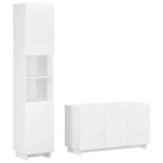 Bathroom Cabinet Set 2 pcs White Engineered Wood