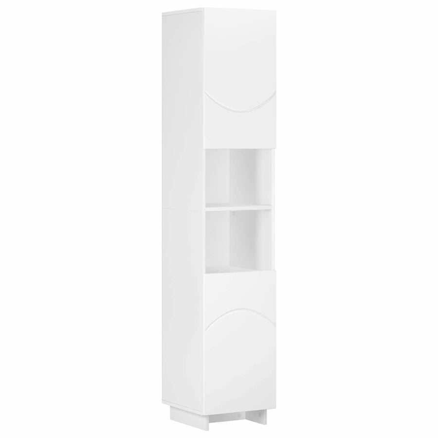 Bathroom Cabinet Set 2 pcs White Engineered Wood
