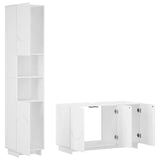 Bathroom Cabinet Set 2 pcs White Engineered Wood - 45-Degree Angle