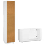 Bathroom Cabinet Set 2 pcs White Engineered Wood