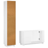 Bathroom Cabinet Set 2 pcs White Engineered Wood - Rear View
