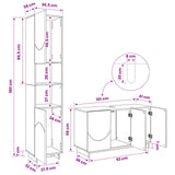 Bathroom Cabinet Set 2 pcs White Engineered Wood