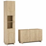 Bathroom Cabinet Set 2 pcs Sonoma Oak Engineered Wood