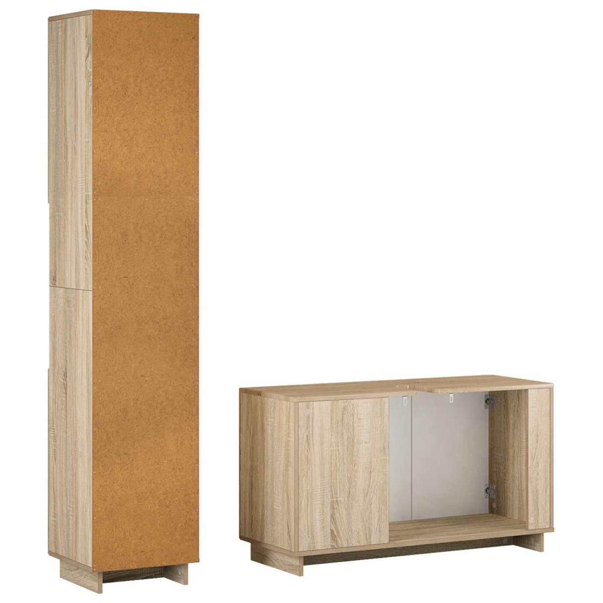 Bathroom Cabinet Set 2 pcs Sonoma Oak Engineered Wood
