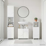 Bathroom Cabinet Set 2 pcs White Engineered Wood