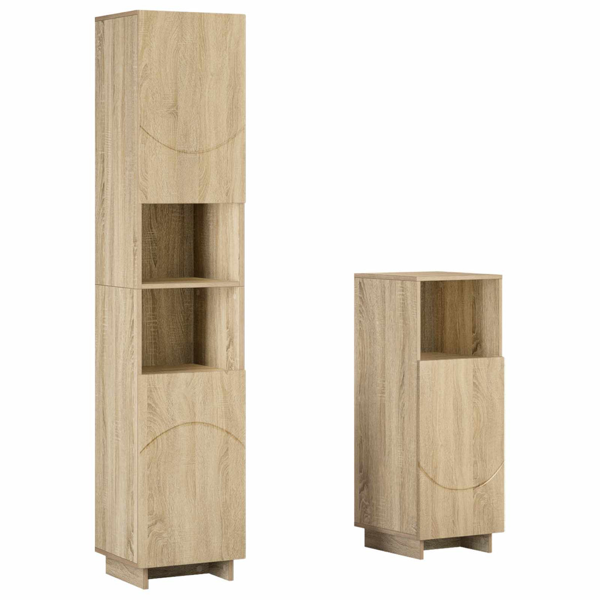 Bathroom Cabinet Set 2 pcs Sonoma Oak Engineered Wood