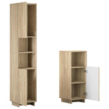 Bathroom Cabinet Set 2 pcs Sonoma Oak Engineered Wood - 45-Degree Angle