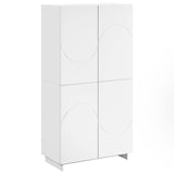 Highboard White 79 x 41 x 151 cm Engineered Wood - Front View