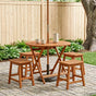 Folding Garden Table Brown Ø 90 x 75 cm Solid Eucalyptus Wood