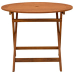 Folding Garden Table Brown Ø 90 x 75 cm Solid Eucalyptus Wood