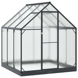 Garden Greenhouse with Door Anthracite 183.5 x 183.5 x 207 cm - Front View