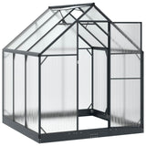 Garden Greenhouse with Door Anthracite 183.5 x 183.5 x 207 cm - Side View