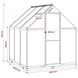 Garden Greenhouse with Door Anthracite 183.5 x 183.5 x 207 cm - Extra Image