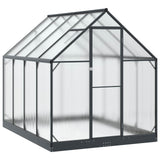 Garden Greenhouse with Door Anthracite 183.5 x 243.5 x 207 cm - Front View