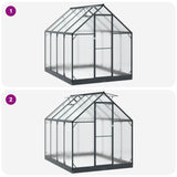 Garden Greenhouse with Door Anthracite 183.5 x 243.5 x 207 cm