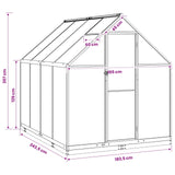 Garden Greenhouse with Door Anthracite 183.5 x 243.5 x 207 cm - Extra Image