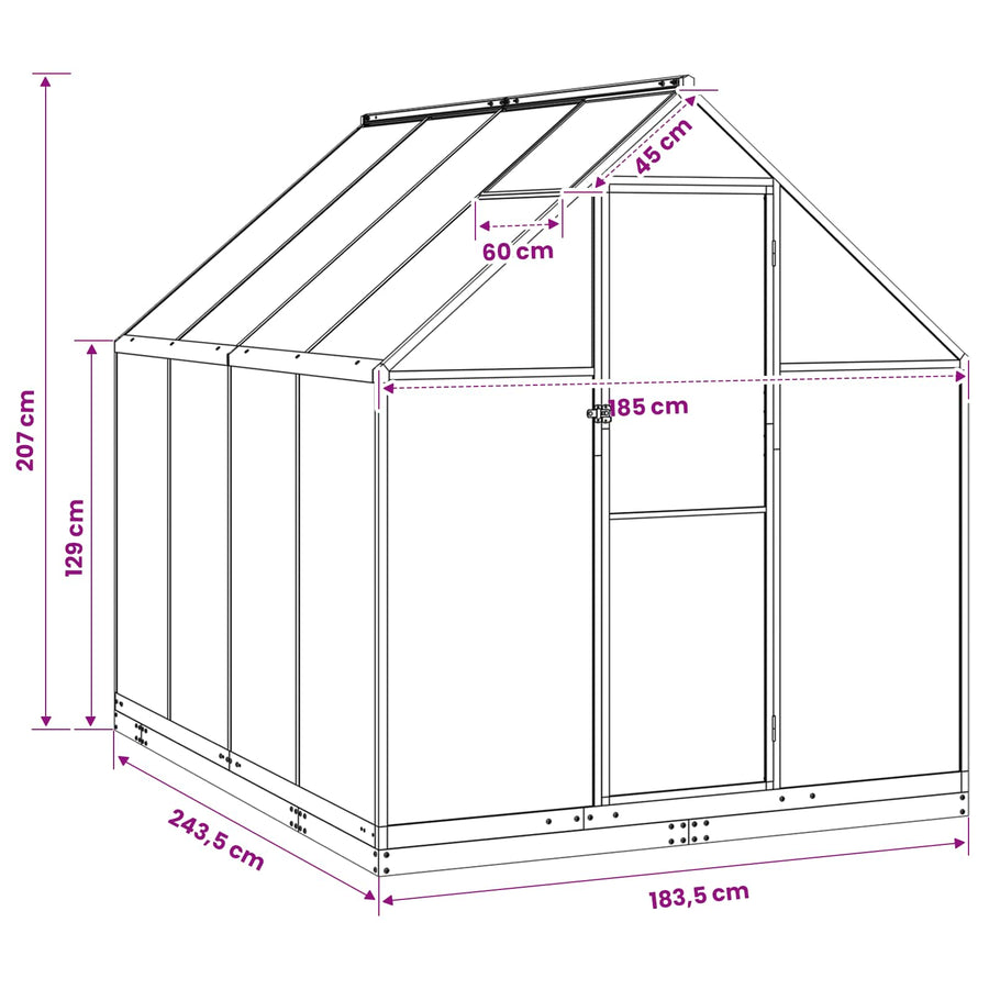 Garden Greenhouse 185 x 243.5 x 207 cm
