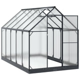 Garden Greenhouse with Door Anthracite 183.5 x 303.5 x 207 cm