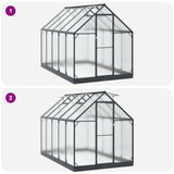 Garden Greenhouse with Door Anthracite 183.5 x 303.5 x 207 cm - Low Angle