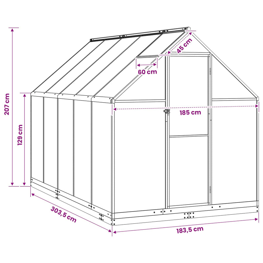Garden Greenhouse 185 x 303.5 x 207 cm