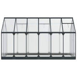 Garden Greenhouse with Door Anthracite 183.5 x 363.5 x 207 cm - 45-Degree Angle