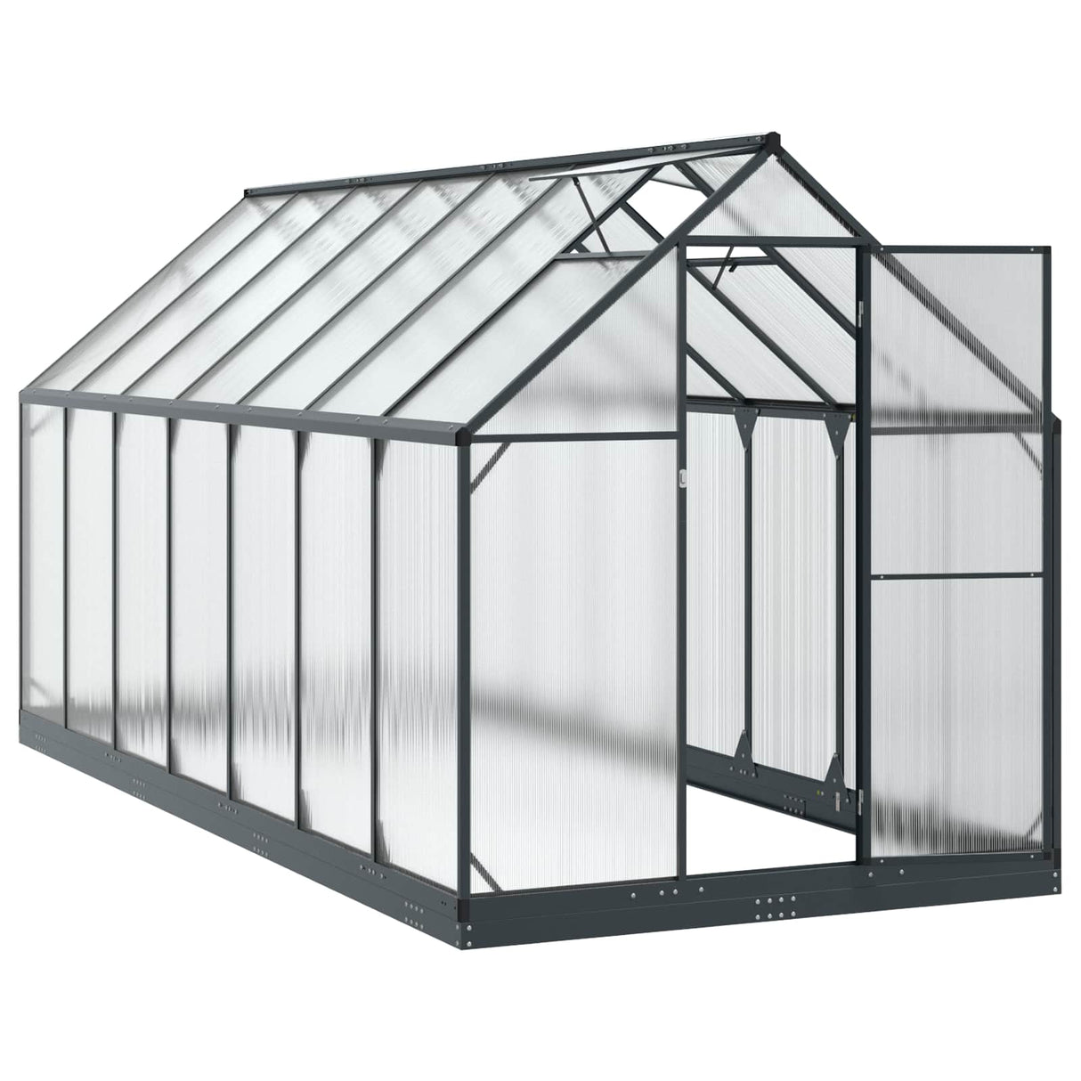 Garden Greenhouse with Door Anthracite 183.5 x 423.5 x 207 cm