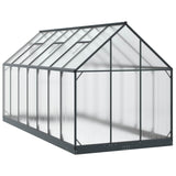Garden Greenhouse with Door Anthracite 183.5 x 423.5 x 207 cm - 45-Degree Angle