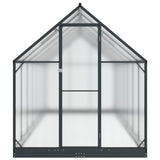Garden Greenhouse with Door Anthracite 183.5 x 423.5 x 207 cm - Side View