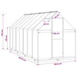 Garden Greenhouse with Door Anthracite 183.5 x 423.5 x 207 cm