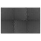 Pool Ground Mat 6 pcs Black 2.16 m2 EVA Foam - Rear View