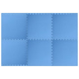 Pool Ground Mat 6 pcs Blue 2.16 m2 EVA Foam - 45-Degree Angle