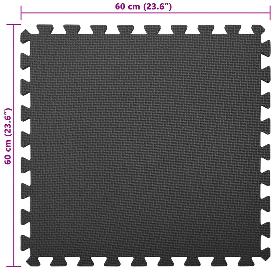 Pool Ground Mat 12 pcs Black 4.32 ? EVA Foam