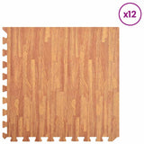 Pool Ground Mat 12 pcs Wood 4.32 m2 EVA Foam - Front View