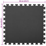 Pool Ground Mat 24 pcs Black 8.64 ? EVA Foam - Rear View