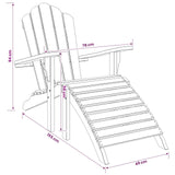 Garden Adirondack Chair with Footrest Natural Solid Teak Wood