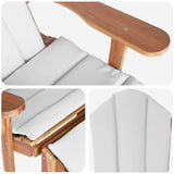 Garden Adirondack Chair with Footrest Natural Solid Teak Wood - Rear View
