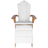 Garden Adirondack Chair with Footrest Natural Solid Teak Wood - Side View