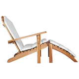 Garden Adirondack Chair with Footrest Natural Solid Teak Wood