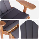 Garden Adirondack Chair with Footrest Natural Solid Teak Wood - Rear View