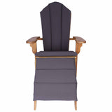 Garden Adirondack Chair with Footrest Natural Solid Teak Wood - Side View