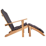 Garden Adirondack Chair with Footrest Natural Solid Teak Wood - Top-Down View
